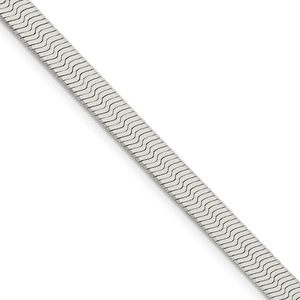 5.25mm, Sterling Silver Solid Herringbone Chain Necklace, 16 Inch - Picture 1 of 8
